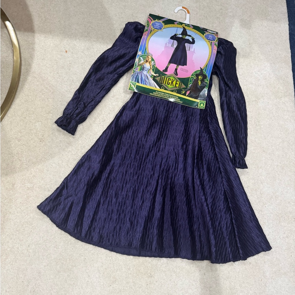 NWT Size 4-6x Wicked the musical Elphaba Costume  Dress in dark purple